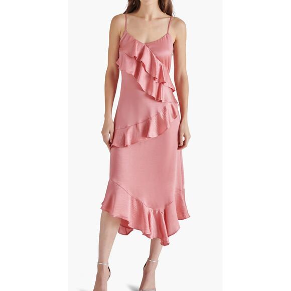 Steve Madden Pink Ruffle Mini Dress - Picture 1 of 8